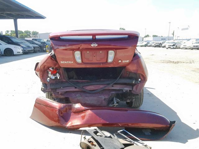 3N1CB51A42L552055 - 2002 NISSAN SENTRA GXE BURGUNDY photo 9