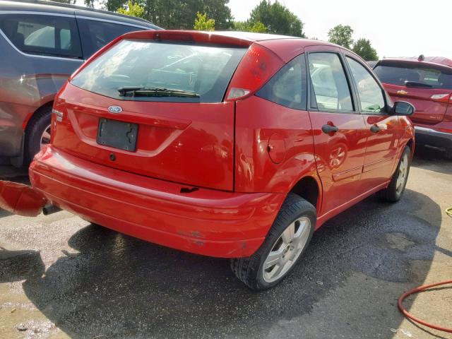 1FAHP37N27W211151 - 2007 FORD FOCUS ZX5 RED photo 4