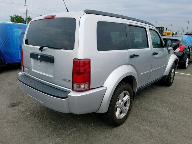 1D8GU28K28W219928 - 2008 DODGE NITRO SXT SILVER photo 4