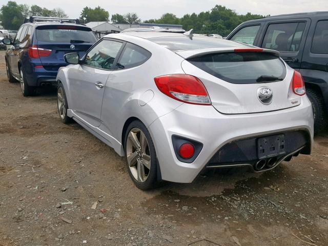 KMHTC6AE8EU193138 - 2014 HYUNDAI VELOSTER T SILVER photo 3