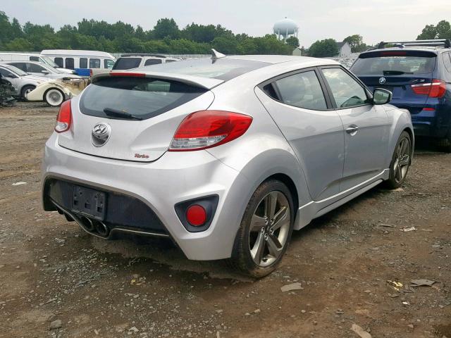 KMHTC6AE8EU193138 - 2014 HYUNDAI VELOSTER T SILVER photo 4