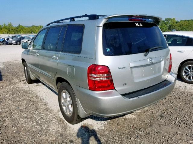 JTEGF21A220037730 - 2002 TOYOTA HIGHLANDER SILVER photo 3