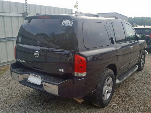 5N1BA08A07N713623 - 2007 NISSAN ARMADA SE BLACK photo 4