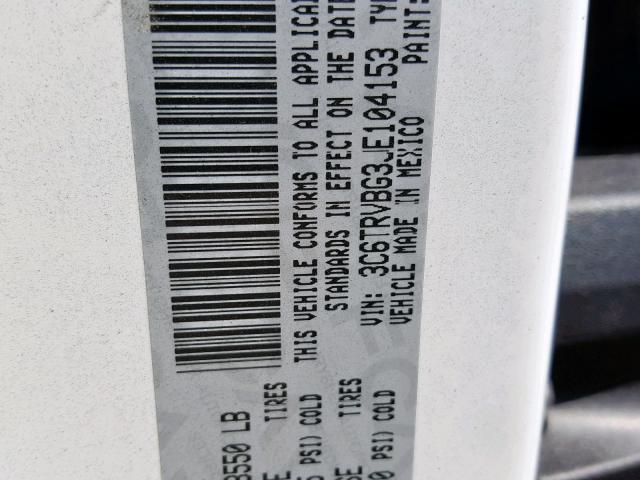 3C6TRVBG3JE104153 - 2018 RAM PROMASTER 白色 照片 10