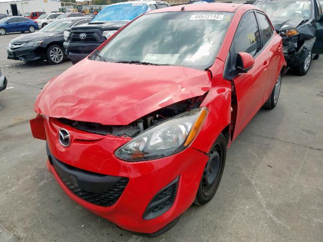 JM1DE1KY7D0167943 - 2013 MAZDA MAZDA2 RED photo 2