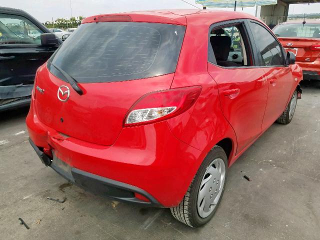 JM1DE1KY7D0167943 - 2013 MAZDA MAZDA2 RED photo 4