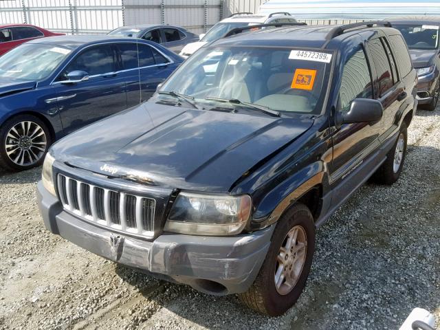 1J4GX48S64C302558 - 2004 JEEP GRAND CHER BLACK photo 2