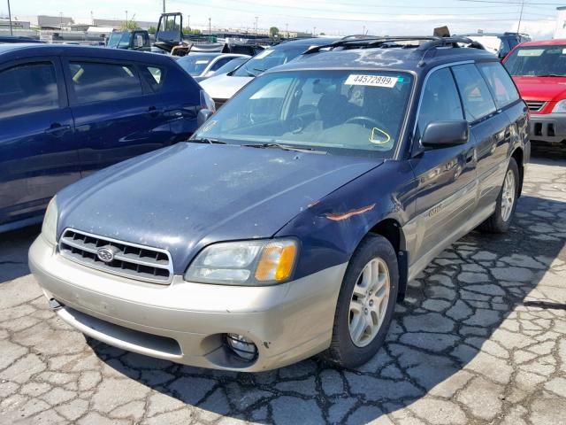 4S3BH675517678385 - 2001 SUBARU LEGACY OUT BLUE photo 2