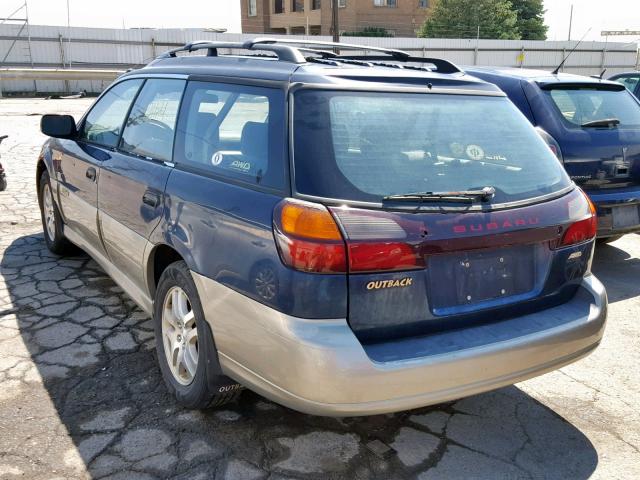 4S3BH675517678385 - 2001 SUBARU LEGACY OUT BLUE photo 3