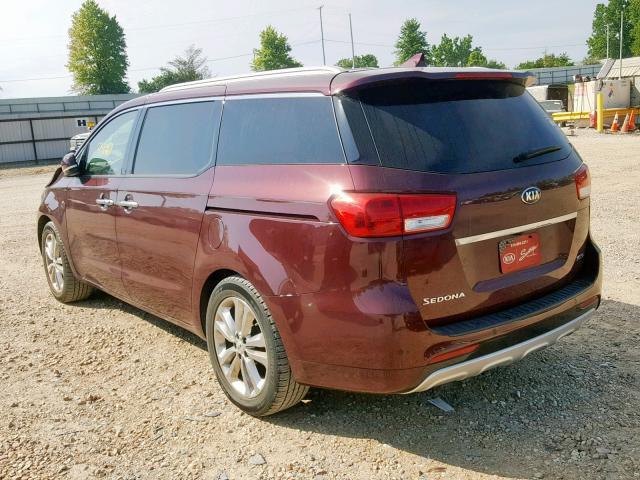 KNDME5C17G6145631 - 2016 KIA SEDONA SXL BURGUNDY photo 3