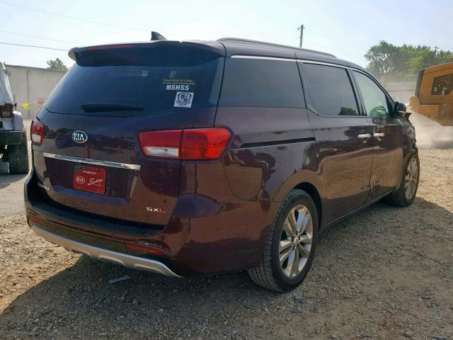 KNDME5C17G6145631 - 2016 KIA SEDONA SXL BURGUNDY photo 4