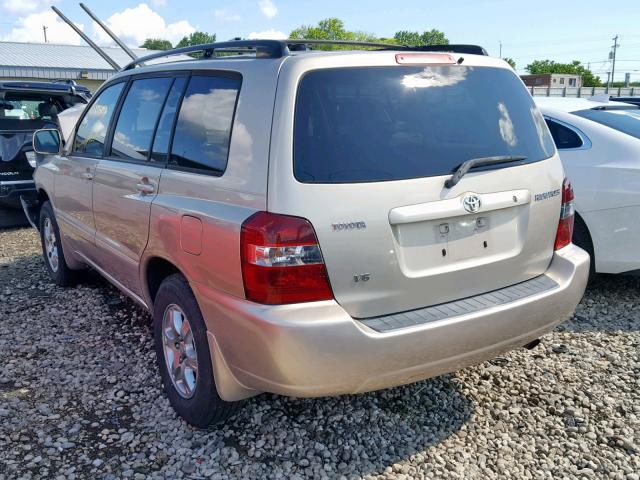 JTEGP21A960100700 - 2006 TOYOTA HIGHLANDER TAN photo 3