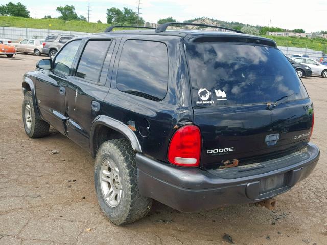 1B8HS38N92F140896 - 2002 DODGE DURANGO SP BLACK photo 3