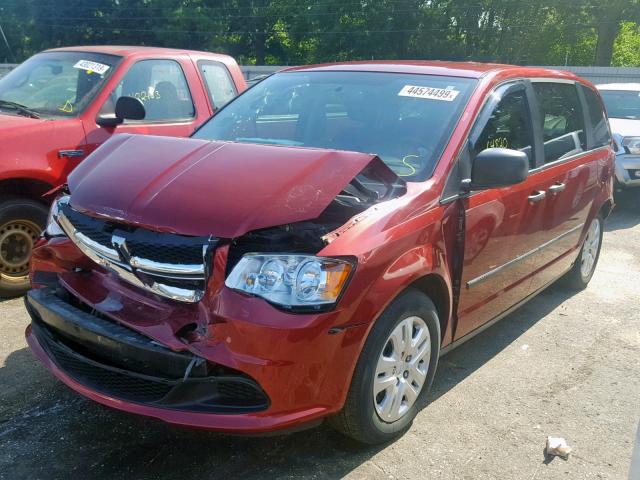 2C4RDGBG3FR666606 - 2015 DODGE GRAND CARA RED photo 2