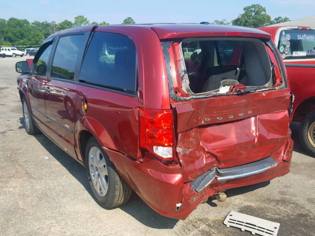 2C4RDGBG3FR666606 - 2015 DODGE GRAND CARA RED photo 3