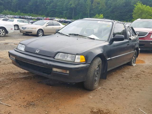 2HGED6358MH588009 - 1991 HONDA CIVIC DX BLACK photo 2