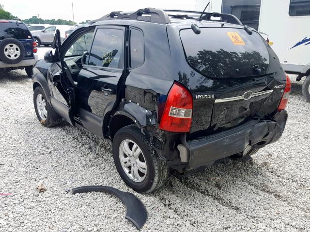 KM8JN12D27U671731 - 2007 HYUNDAI TUCSON SE BLACK photo 3