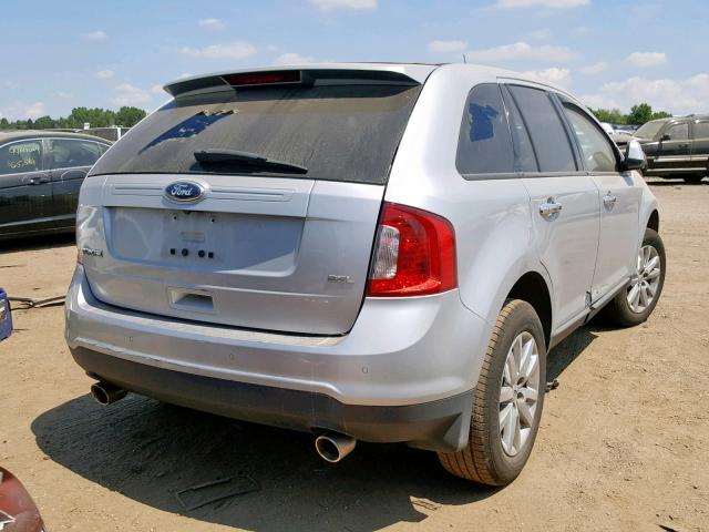 2FMDK3JC3BBA80168 - 2011 FORD EDGE SEL SILVER photo 4