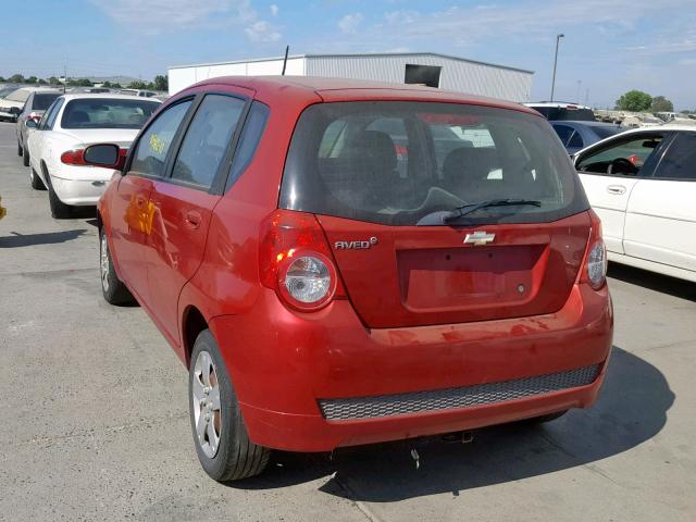 KL1TD6DE3AB115389 - 2010 CHEVROLET AVEO LS RED photo 3