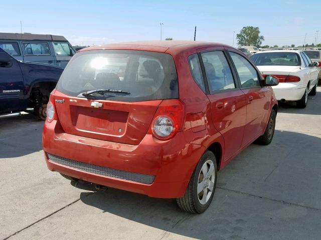 KL1TD6DE3AB115389 - 2010 CHEVROLET AVEO LS RED photo 4