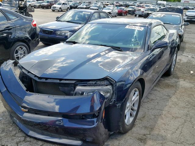 2G1FB1E32F9264485 - 2015 CHEVROLET CAMARO LS BLUE photo 2