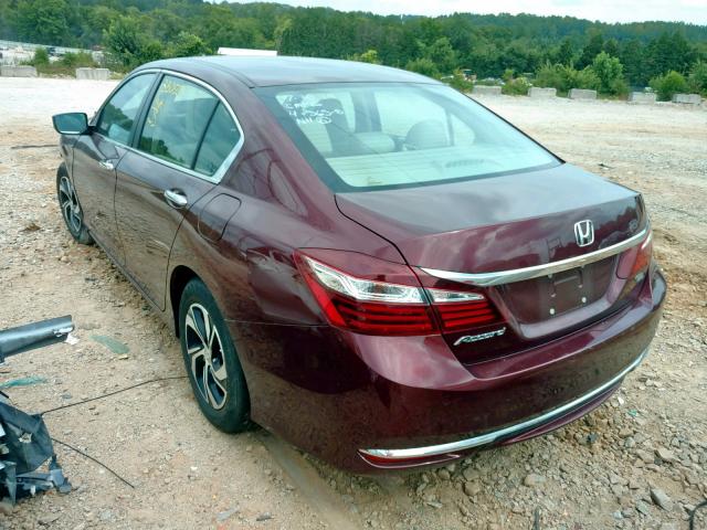 1HGCR2F31GA078664 - 2016 HONDA ACCORD LX BURGUNDY photo 3