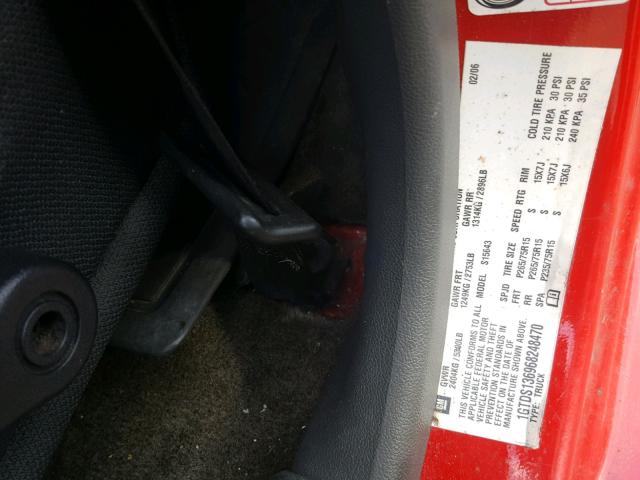 1GTDS136968248470 - 2006 GMC CANYON RED photo 10