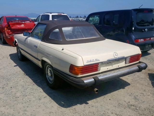 WDBBA45A3BB006265 - 1981 MERCEDES-BENZ 380 SL BEIGE photo 3