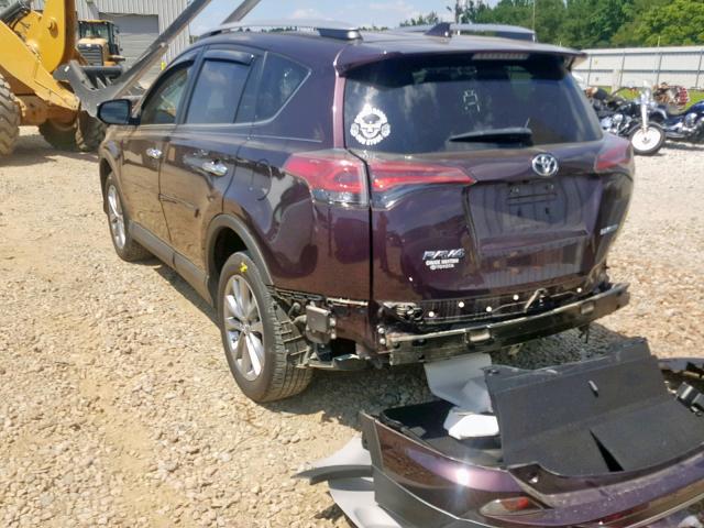 2T3YFREV1HW364624 - 2017 TOYOTA RAV4 LIMIT BURGUNDY photo 3