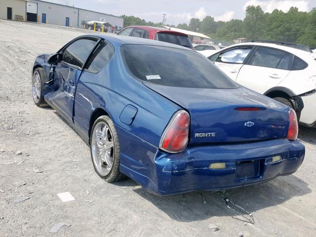 2G1WW12E459278364 - 2005 CHEVROLET MONTE CARL BLUE photo 3