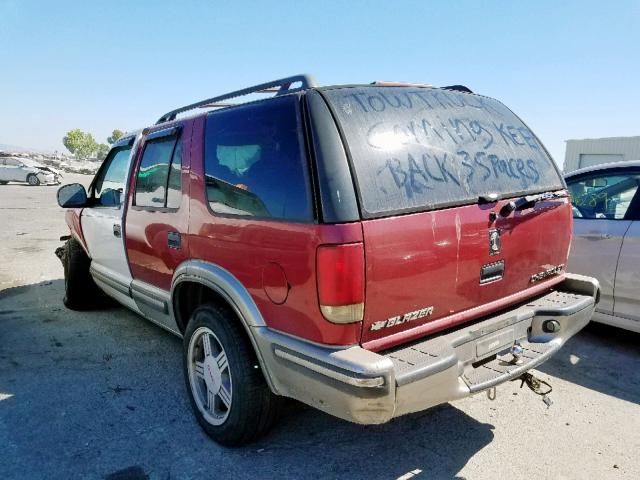 1GNDT13W0W2179630 - 1998 CHEVROLET BLAZER BURGUNDY photo 3