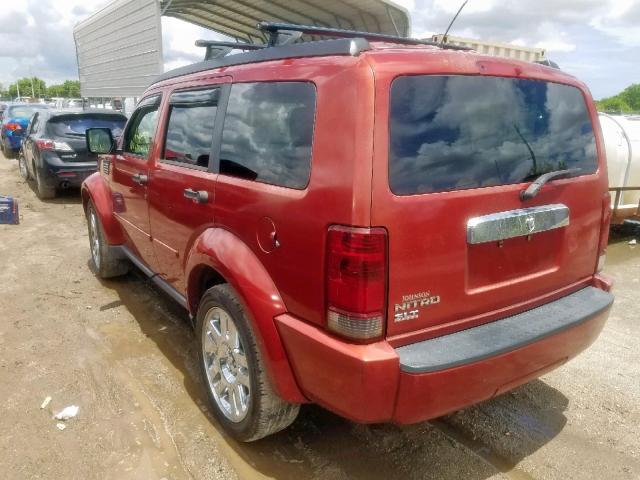 1D8GT58K08W236537 - 2008 DODGE NITRO SLT RED photo 3