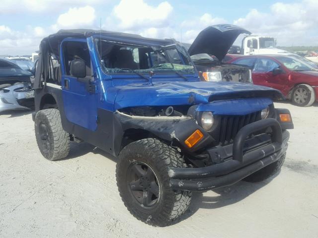 1J4FA49563P322165 - 2003 JEEP WRANGLER / BLUE photo 1