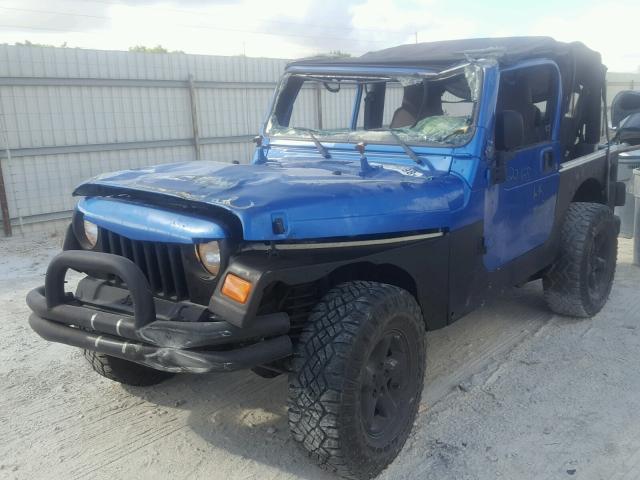 1J4FA49563P322165 - 2003 JEEP WRANGLER / BLUE photo 2