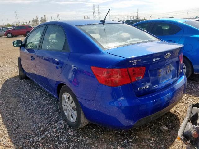 KNAFU4A28A5881084 - 2010 KIA FORTE EX BLUE photo 3