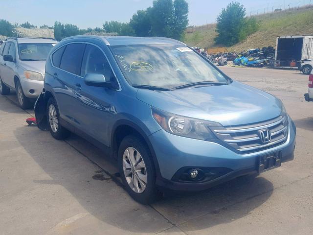 2HKRM4H75EH696112 - 2014 HONDA CR-V EXL BLUE photo 1