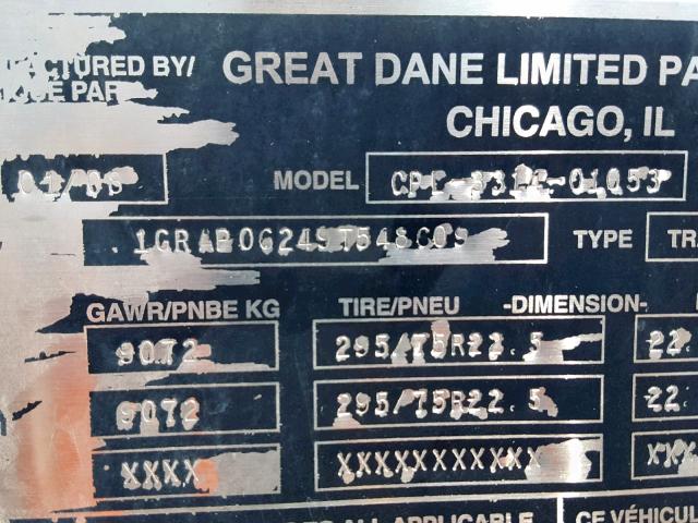 1GRAP06249T548609 - 2009 GREAT DANE TRAILER DRY BOX WHITE photo 10