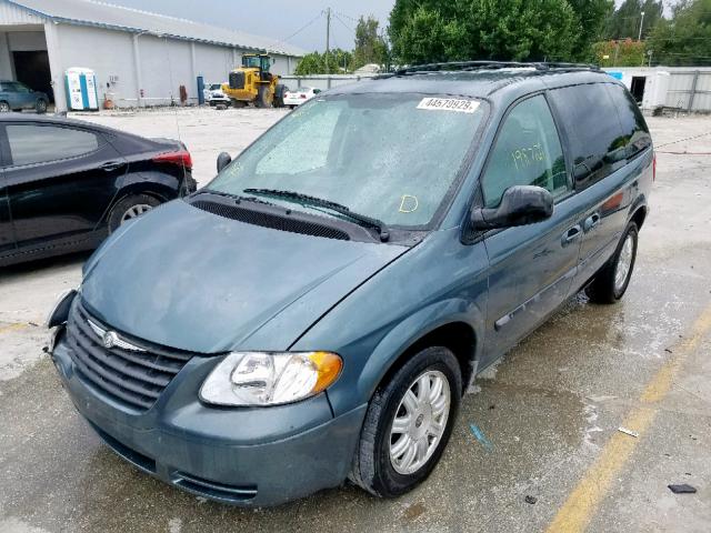 1A4GP45R26B753545 - 2006 CHRYSLER TOWN & COU TURQUOISE photo 2