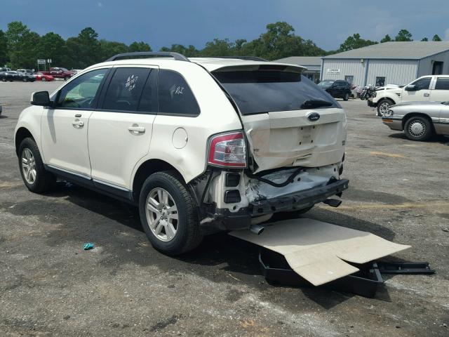 2FMDK48C58BB13904 - 2008 FORD EDGE SEL WHITE photo 3