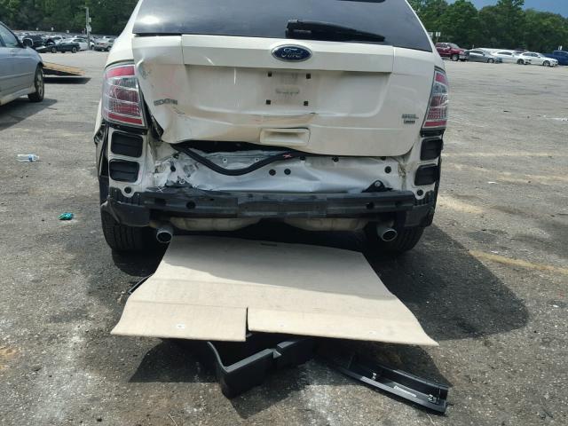 2FMDK48C58BB13904 - 2008 FORD EDGE SEL WHITE photo 9