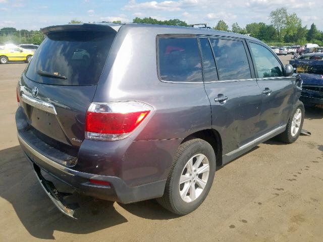 5TDBK3EH2BS065810 - 2011 TOYOTA HIGHLANDER GRAY photo 4