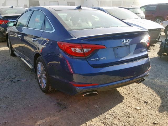 5NPE34AFXFH044428 - 2015 HYUNDAI SONATA SPO BLUE photo 3