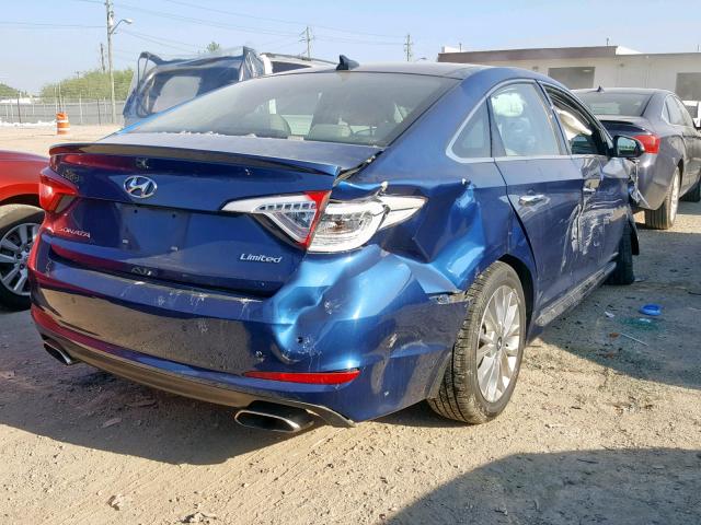 5NPE34AFXFH044428 - 2015 HYUNDAI SONATA SPO BLUE photo 4