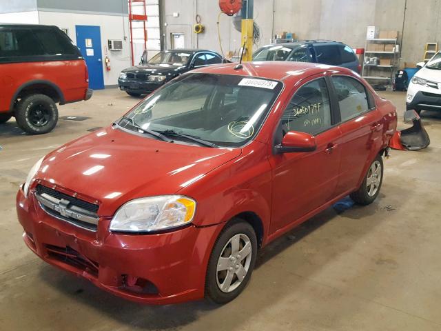 KL1TD5DE9AB088046 - 2010 CHEVROLET AVEO LS RED photo 2