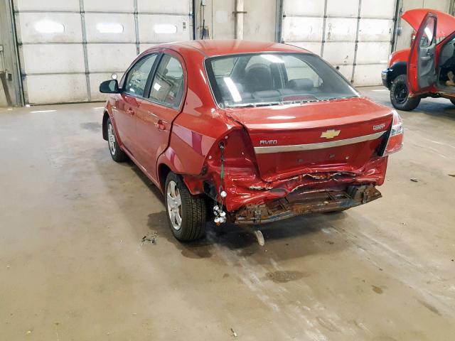 KL1TD5DE9AB088046 - 2010 CHEVROLET AVEO LS RED photo 3