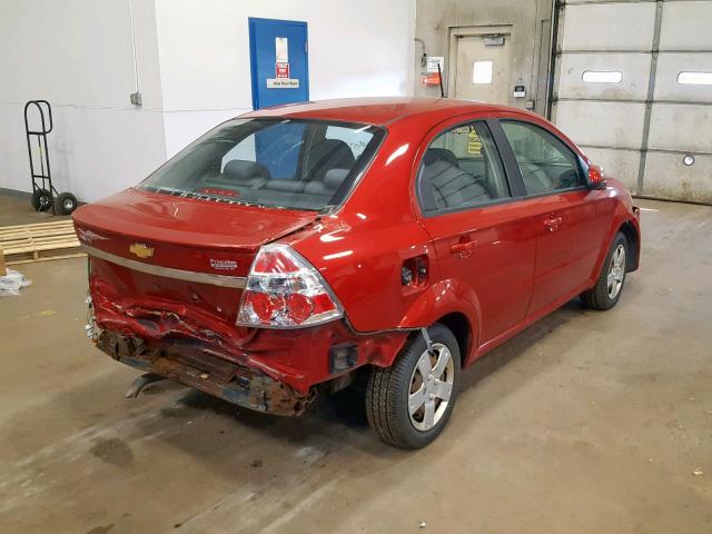 KL1TD5DE9AB088046 - 2010 CHEVROLET AVEO LS RED photo 4