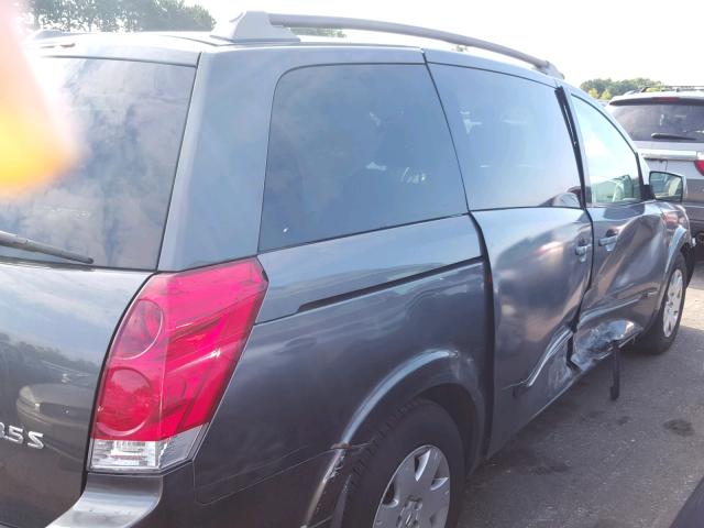 5N1BV28U66N107400 - 2006 NISSAN QUEST S GRAY photo 9