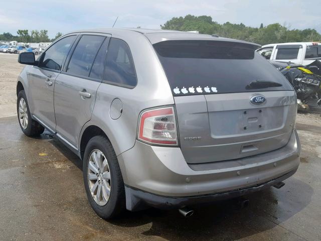 2FMDK38C68BA67428 - 2008 FORD EDGE SEL BEIGE photo 3