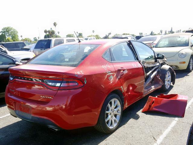 1C3CDFBA7DD123243 - 2013 DODGE DART SXT RED photo 4