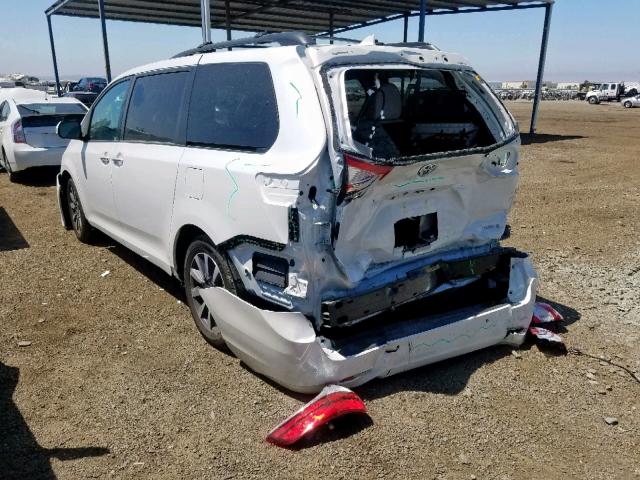 5TDYZ3DC0KS001065 - 2019 TOYOTA SIENNA LIM WHITE photo 3